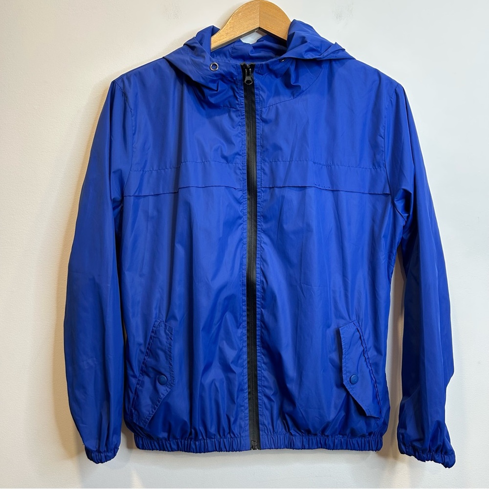 Men’s Blue Windbreaker Hooded Jacket Lightweight